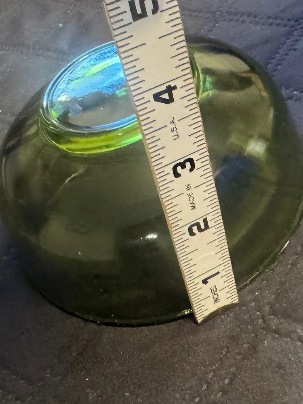 Vintage Green Glass Serving Bowl 5”x4”